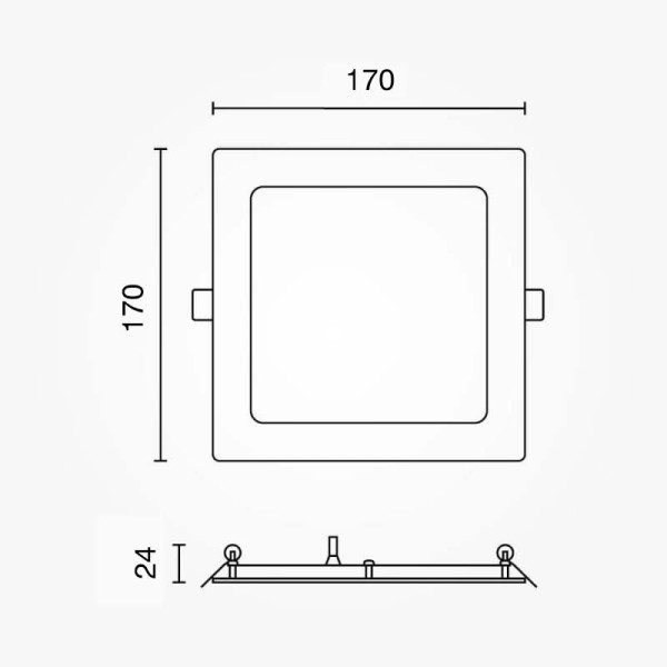 Ugradbeni četvrtasti LED panel 12W IP20