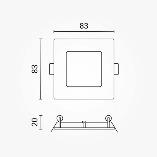 Ugradbeni četvrtasti LED panel 3W IP20