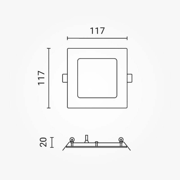 Ugradbeni četvrtasti LED panel 6W IP20