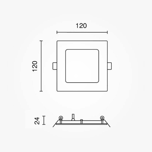 Ugradbeni četvrtasti LED panel 6W IP20