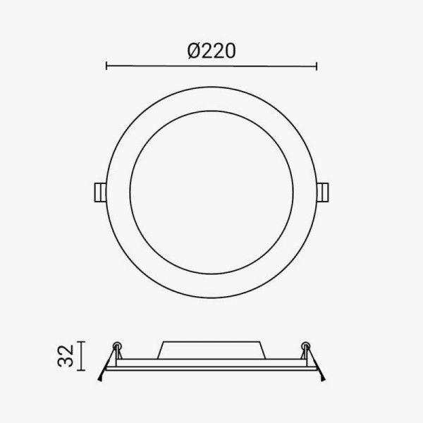 Ugradbeni dimabilni okrugli LED panel 20W CCT podesiva boja svjetlosti IP44