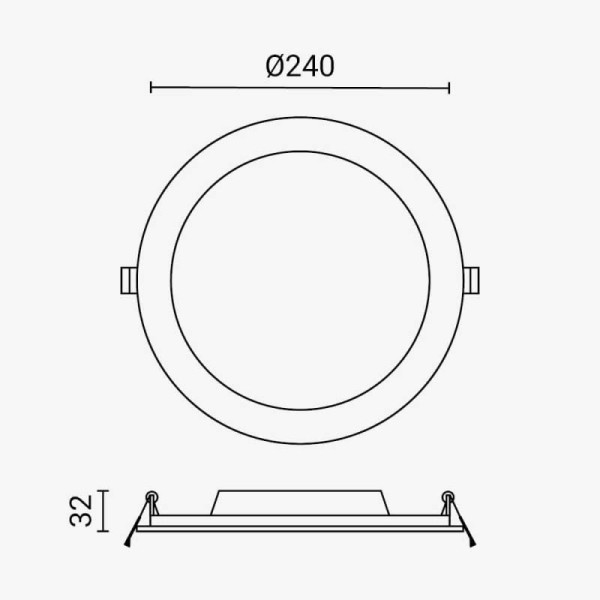 Ugradbeni dimabilni okrugli LED panel 24W CCT podesiva boja svjetlosti IP44