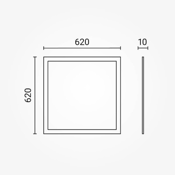 Ugradbeni LED panel 36W 3600 lm 100 lm/W 620x620x10 IP20 UGR19