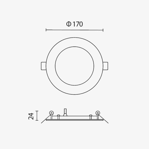 Ugradbeni okrugli LED panel 12W IP20