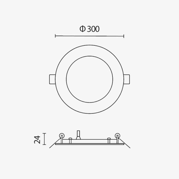 Ugradbeni okrugli LED panel 24W IP20