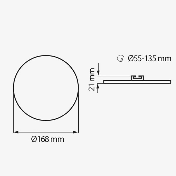 Ugradbeni okrugli LED panel 24W podesiva dimenzija ugradnje Ø 55-135 mm