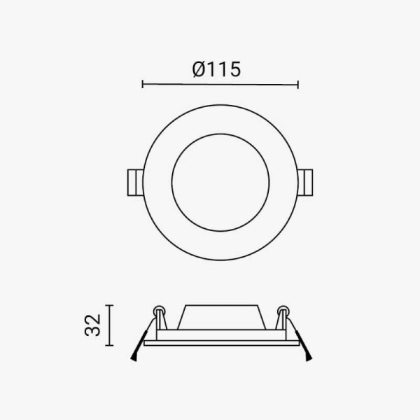Ugradbeni dimabilni okrugli LED panel 6W CCT odabir boje svjetlosti IP44