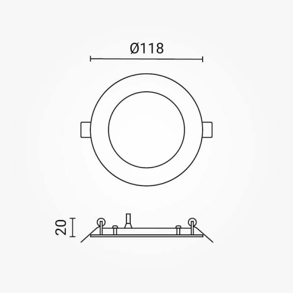 Ugradbeni okrugli LED panel 6W IP20