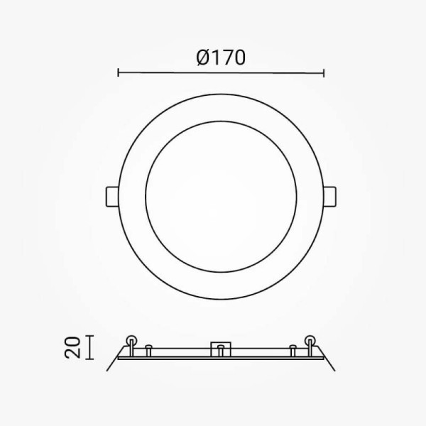 Ugradbeni okrugli LED panel 12W IP20