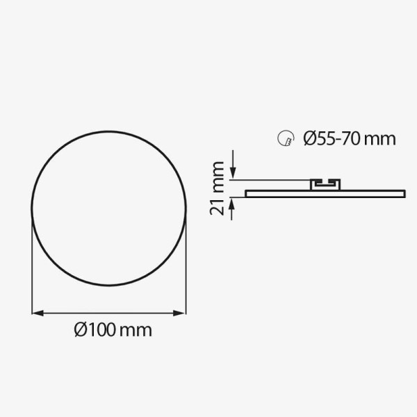Ugradbeni okrugli LED panel 9W podesiva dimenzija ugradnje Ø 55-70 mm Ugradbeni okrugli LED panel 9W podesiva dimenzija ugradnje Ø 55-70 mm