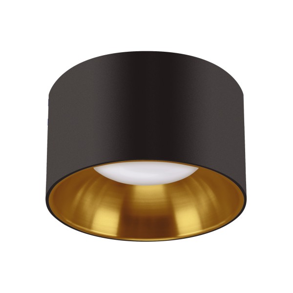Ugradbeni okvir za GU10 i MR16 LED žarulje okrugli crni sa zlatnim reflektorom