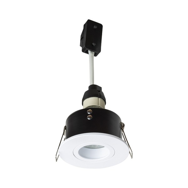 Ugradbeni okvir za LED GU10 okrugli bijeli s bijelim reflektorom IP65
