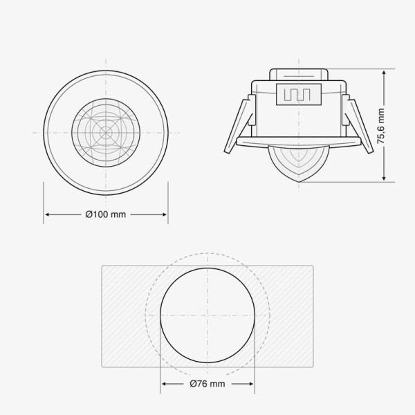 Ugradbeni PIR senzor pokreta 360° max 300W IP20