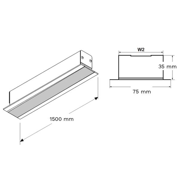 Ugradbeni profil 1500mm 50W 4500lm IP40 120˚ Kupaonska LED rasvjeta 99PFM1505040 - iDEAL LED | Led žarulje - LED rasvjeta iDEAL LED | Led žarulje - LED rasvjeta Ugradbeni profil 1500mm 50W 4500lm IP40