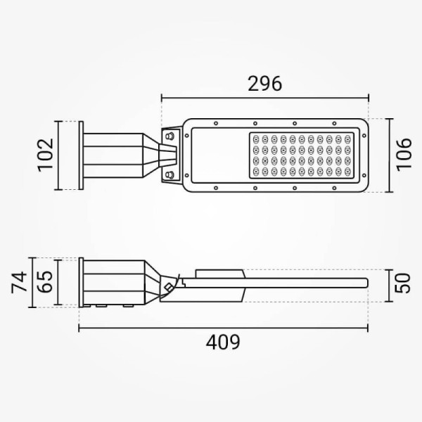 Ulična LED svjetiljka 30W 3600 Lm AC220-240V IP65 75x130°