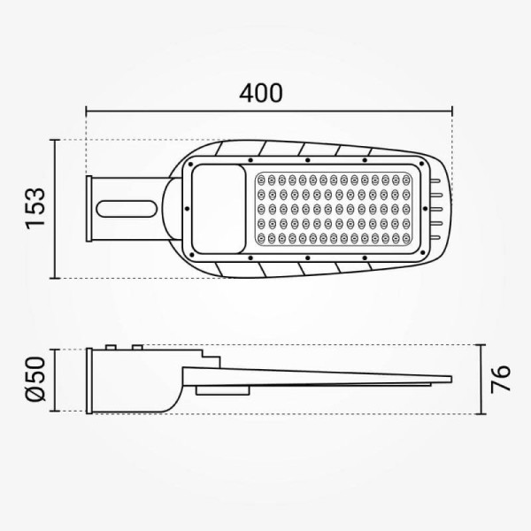 Ulična LED svjetiljka 50 W 5000 lm 6000K IP65