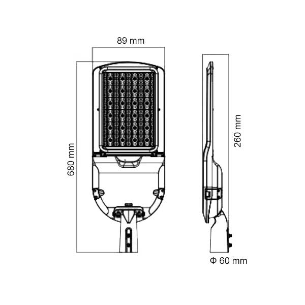 Ulična LED svjetiljka visoke učinkovitosti 100W 15000 lm 5500K 150 lm/w IP65 LED ulična rasvjeta 98BERLIN100 - iDEAL LED | Led žarulje - LED rasvjeta iDEAL LED | Led žarulje - LED rasvjeta Ulična LED svjetiljka visoke učinkovitosti 100W 15000 lm 5500K 150 lm/w IP65