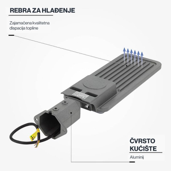 Ulična LED svjetiljka visoke učinkovitosti 100W 15000 lm AC220-240V IP65 75x130° Lumiled SMD Ulična LED svjetiljka visoke učinkovitosti 100W 15000 lm AC220-240V IP65 75x130° Lumiled SMD