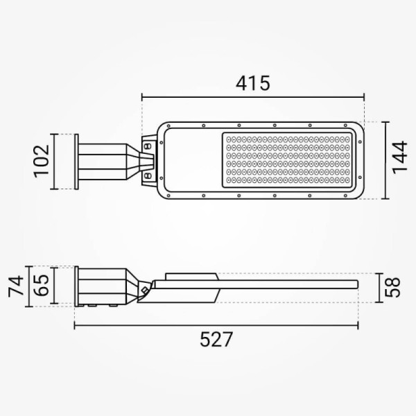 Ulična LED svjetiljka visoke učinkovitosti 100W 15000 lm AC220-240V IP65 75x130° Lumiled SMD Ulična LED svjetiljka visoke učinkovitosti 100W 15000 lm AC220-240V IP65 75x130° Lumiled SMD