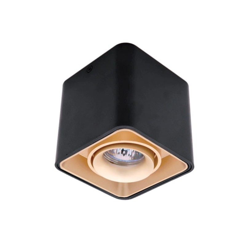 USMJERENA LED SVJETILJKA NADGRADNA CRNA/ZLATNA 230v GU10
