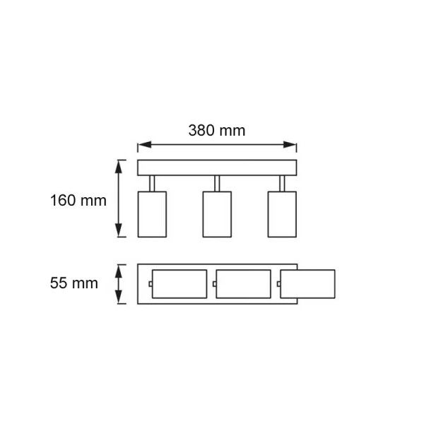Usmjerena stropna LED svjetiljka Zlatna/Crna 3xGU10 230V Elan