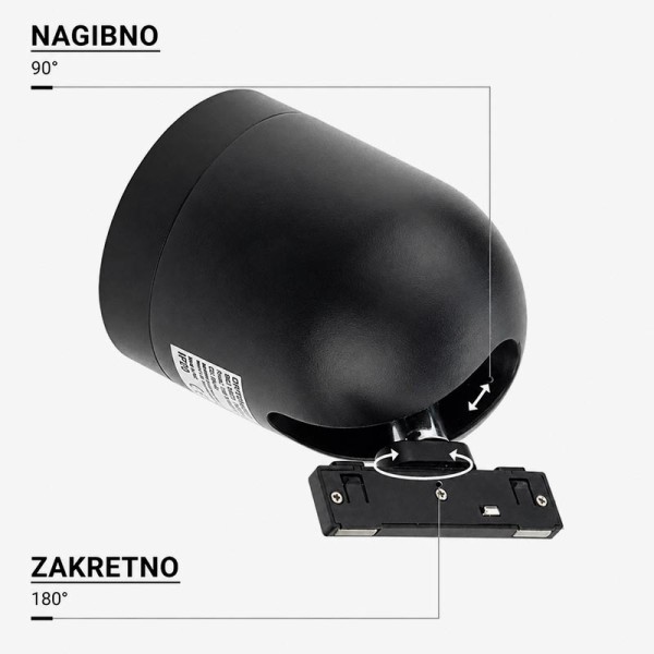 Usmjereni LED spot reflektor s lećom 10W 800 lm za magnetnu tračnu šinu M05 Usmjereni LED spot reflektor s lećom 10W 800 lm za magnetnu tračnu šinu M05