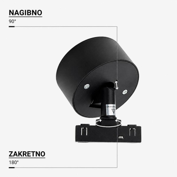 Usmjereni zakreni LED reflektor 7W 560 lm za magnetnu tračnu šinu M05