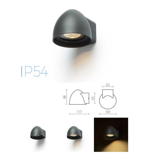 Vanjska LED zidna svjetiljka Bourdon zidna 230V GU10 10W IP54 R13559 - iDEAL LED | Led žarulje - LED rasvjeta iDEAL LED | Led žarulje - LED rasvjeta Vanjska LED zidna svjetiljka Bourdon zidna 230V GU10 10W IP54