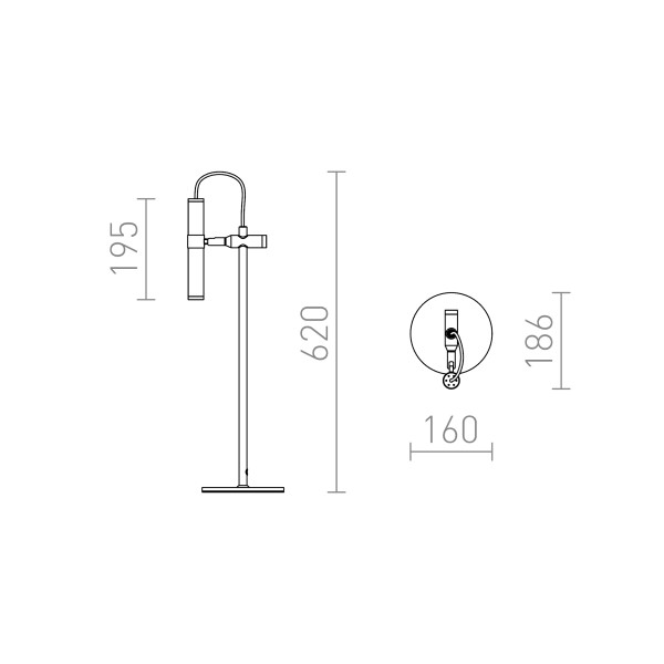 VIPER stolna LED lampa crna/krom 230V 3W 60° 3000K