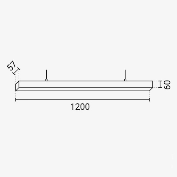 LED linearna viseća svjetiljka 50W AC200-240V 4000K 5000lm