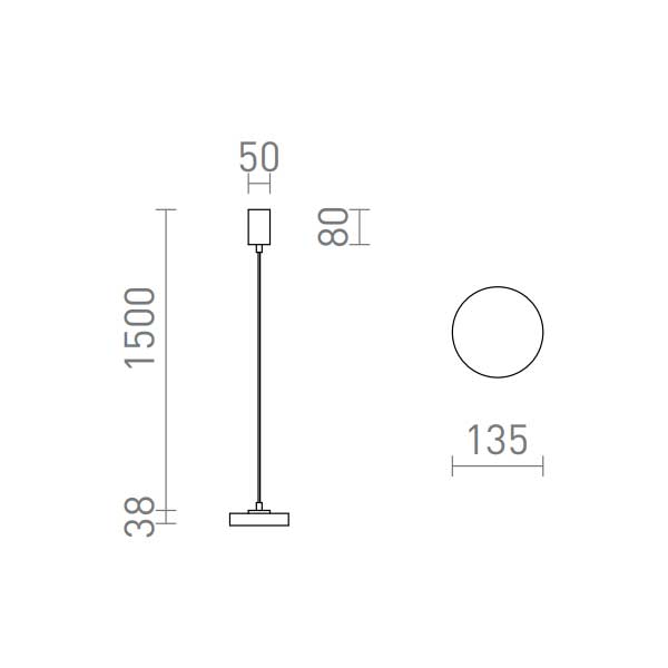 Visilica ravna Aretha 12W 1020 lm 3000K LED unutarnja rasvjeta R14423 - iDEAL LED | Led žarulje - LED rasvjeta iDEAL LED | Led žarulje - LED rasvjeta Visilica ravna Aretha 12W 1020 lm 3000K