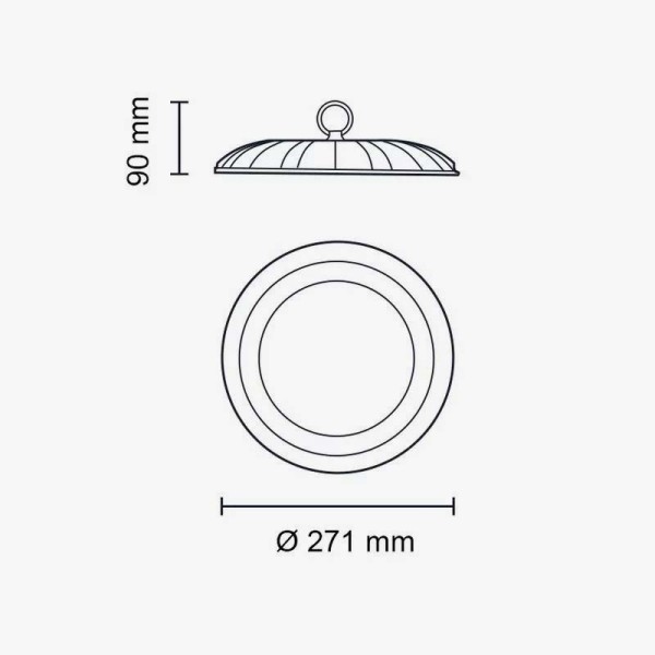 Visoko učinkovita ovjesna industrijska LED svjetiljka 100W 4500K 15000 lm