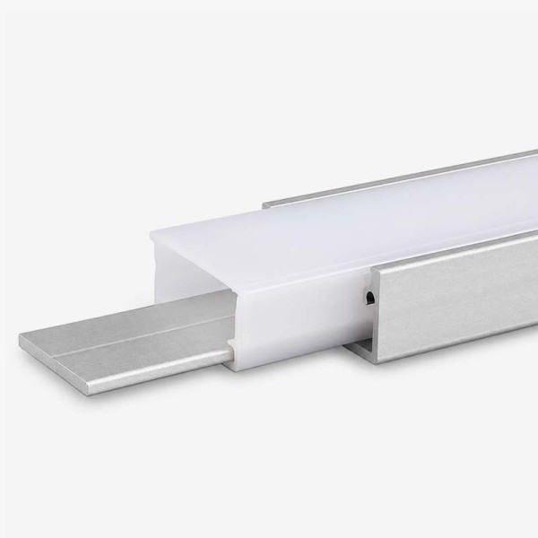Vodootporni aluminijski profil za LED trake opalno bijeli difuzor 21x10 mm - 3 metra Vodootporni aluminijski profil za LED trake opalno bijeli difuzor 21x10 mm - 3 metra