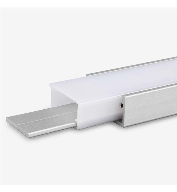 Vodootporni aluminijski profil za LED trake opalno bijeli difuzor 21x10 mm - 3 metra