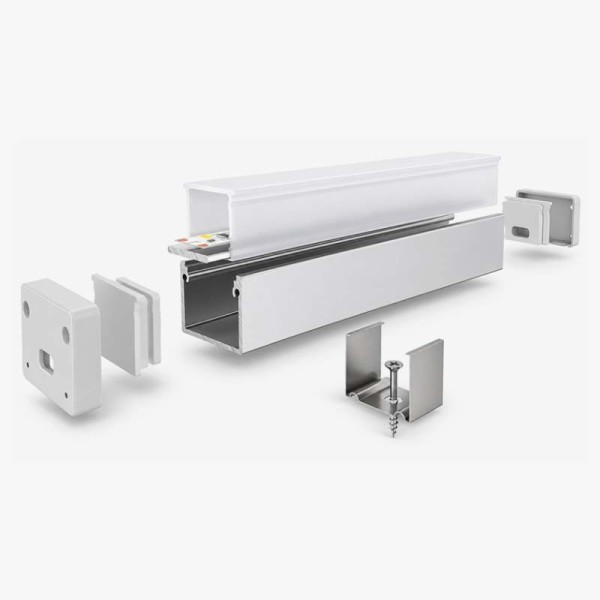 Vodootporni aluminijski profil za LED trake opalno bijeli difuzor 21x16 mm - 3 metra