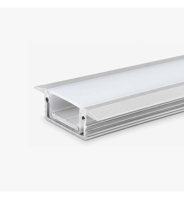 Vodootporni aluminijski profil za LED trake opalno bijeli difuzor 32x10 mm - 3 metra
