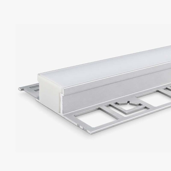 Vodootporni ugradbeni aluminijski profil za LED trake opalno bijeli difuzor 20x12.5 mm - 3 metra