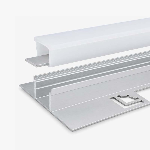 Vodootporni ugradbeni aluminijski profil za LED trake opalno bijeli difuzor 20x12.5 mm - 3 metra