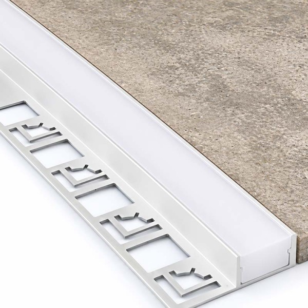 Vodootporni ugradbeni aluminijski profil za LED trake opalno bijeli difuzor 20x12.5 mm - 3 metra