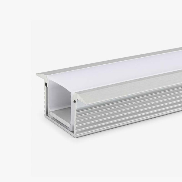 Vodootporni ugradbeni aluminijski profil za LED trake opalno bijeli difuzor 32x16 mm - 3 metra