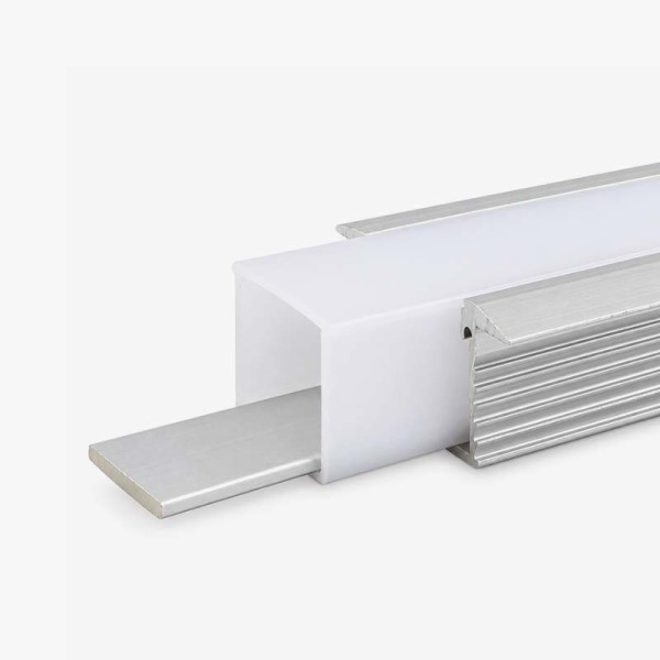 Vodootporni ugradbeni aluminijski profil za LED trake opalno bijeli difuzor 32x16 mm - 3 metra
