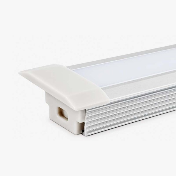 Vodootporni ugradbeni aluminijski profil za LED trake opalno bijeli difuzor 32x16 mm - 3 metra