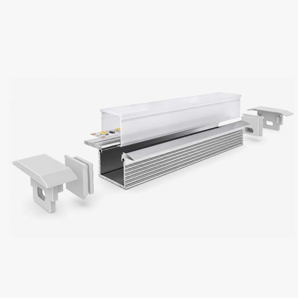 Vodootporni ugradbeni aluminijski profil za LED trake opalno bijeli difuzor 32x16 mm - 3 metra