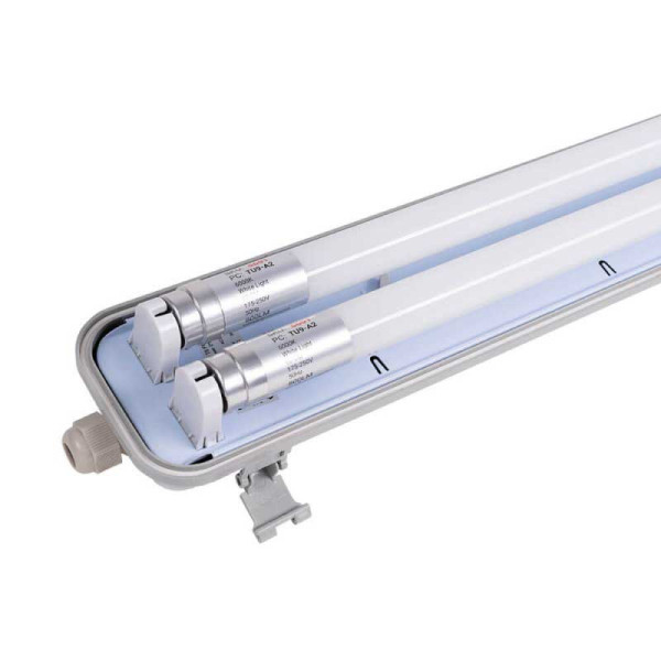 Vodotijesno kučište dvostruko za LED cijev T8 2x9W 60 cm IP65 sa LED cijevi