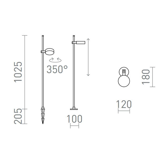 Vrtna podna LED svjetiljka Katona sa šiljkom 230V LED 7W 70° IP54 3000K LED vanjska rasvjeta R14196 - iDEAL LED | Led žarulje - LED rasvjeta iDEAL LED | Led žarulje - LED rasvjeta Vrtna podna LED svjetiljka Katona sa šiljkom 230V LED 7W 70° IP54 3000K