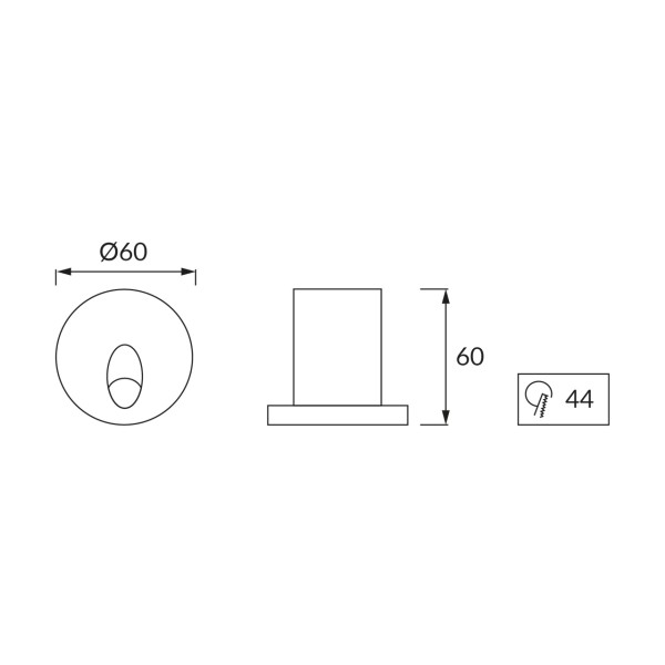 Zidna ugradbena LED svjetiljka Okrugla 3W 160 lm IP44