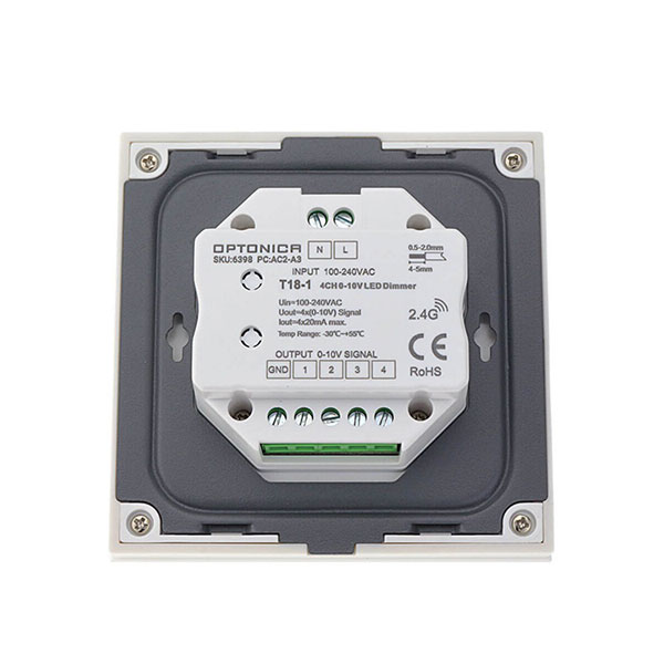 Zidni kontroler za LED rasvjetu 4 zone 0-10V dimmer 100-240V AC