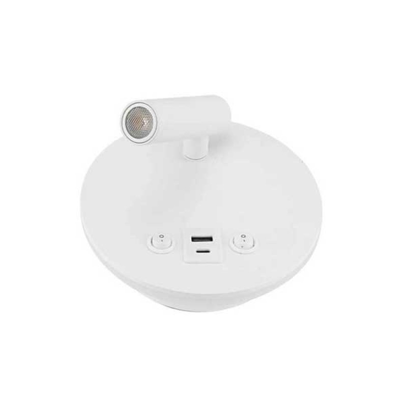Zidni nadgradni LED reflektor 8W s prekidačem, USB i pozadinskim osvjetljenjem