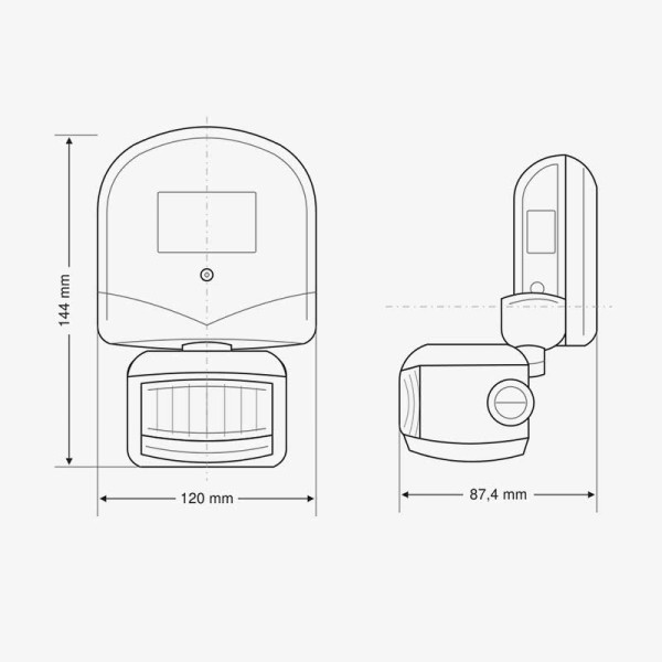 Zidni PIR senzor pokreta i svjetla max 300W IP44 