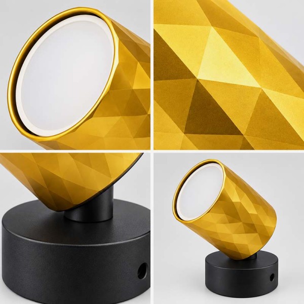 Zidni/Stropni LED reflektor Elan 230V GU10 crno-zlatni